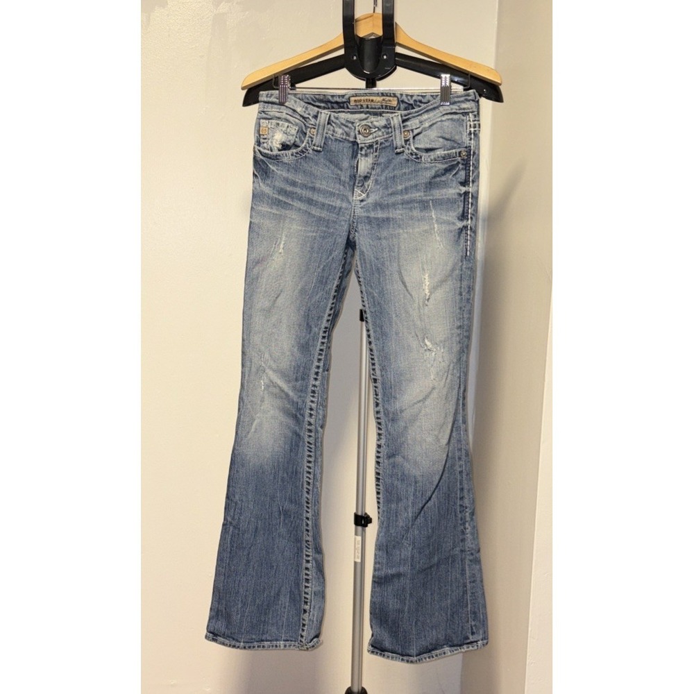 Big Star Maddie Jeans Womens 27R Blue Bootcut Mid Rise Stretch